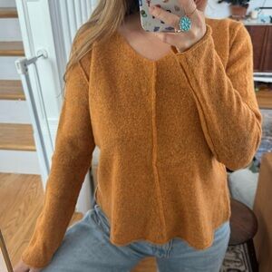 Eileen Fisher Italian Yarn Wool Blend Orange Sweater Large